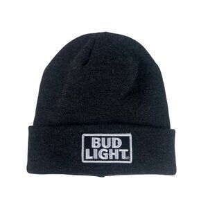 Bud Light Knit Beanie Hat Gray New WOT Embroidered Logo